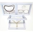 JM Set Of 10 Transparent 3D Floating Frame Display Cases - 5.5x5.5 Inch For Coins, Medals, Jewelry & Collectibles