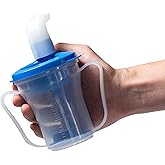 Moyite Regulating Drinking Cup,Choke Prevention Drinking Cup for Parkinson's and Dysphagia Etc,Thickened, Will not Crack Easily,Can Dispense 5cc or 10cc Liquid,Blue,Pack of 1