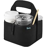 Beautyflier Reusable Insulated Coffee Cup Carrier, Portable Drink Holder with Handle Organizer Tote Bag for Hot & Cold Drinks