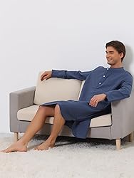 Lars Amadeus Men's Navy Nightshirt Sleep Shirt