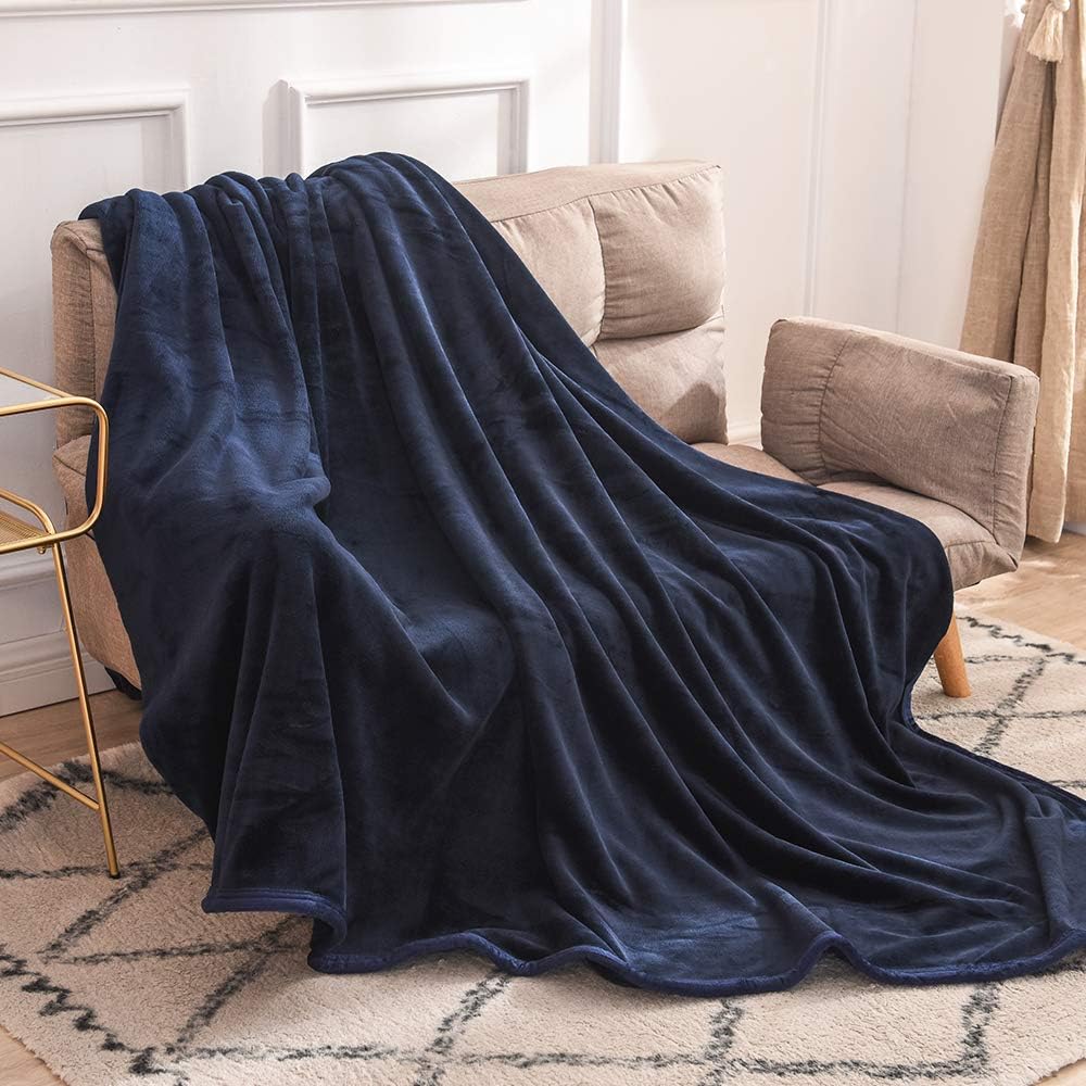 LIANLAM King Size Fleece Blanket Lightweight Super Soft and All Season Warm Fuzzy Plush Cozy Luxury Bed Blankets Microfiber (Royal Blue, 104"x90"): Home & Kitchen