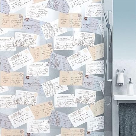 Spirella 10.16130 Vinyl-Duschvorhang 180 x 200 cm, Carta Beige