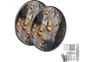 VILBLE 18” Convex Mirror, Corner Mirror Blindspot for Wall, Adjustable Wide Angle View Security Mirror, Convex Safety Mirrors, Parabolic Mirror for Corners, Driveway Mirrors for Blindspot(2 Pack)