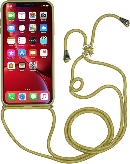 Amazon Co Jp Stilgut 背面革製 Iphonexr 首掛けストラップ付 バンパー ケース ネックストラップ カバー グリーン 家電 カメラ