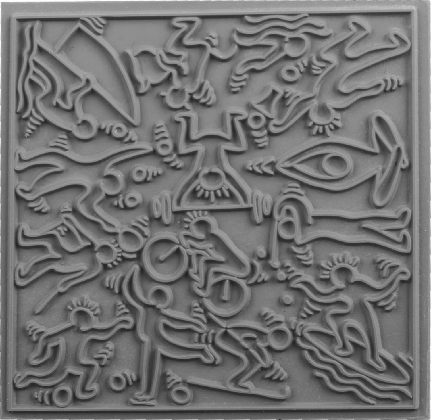 CERNIT CE95024C - Texture Plates for Modelling Clay - Creative Support in Rubber, Polymer Clay - Sports Effects and reliefs - Format 9x9 cm - Creative