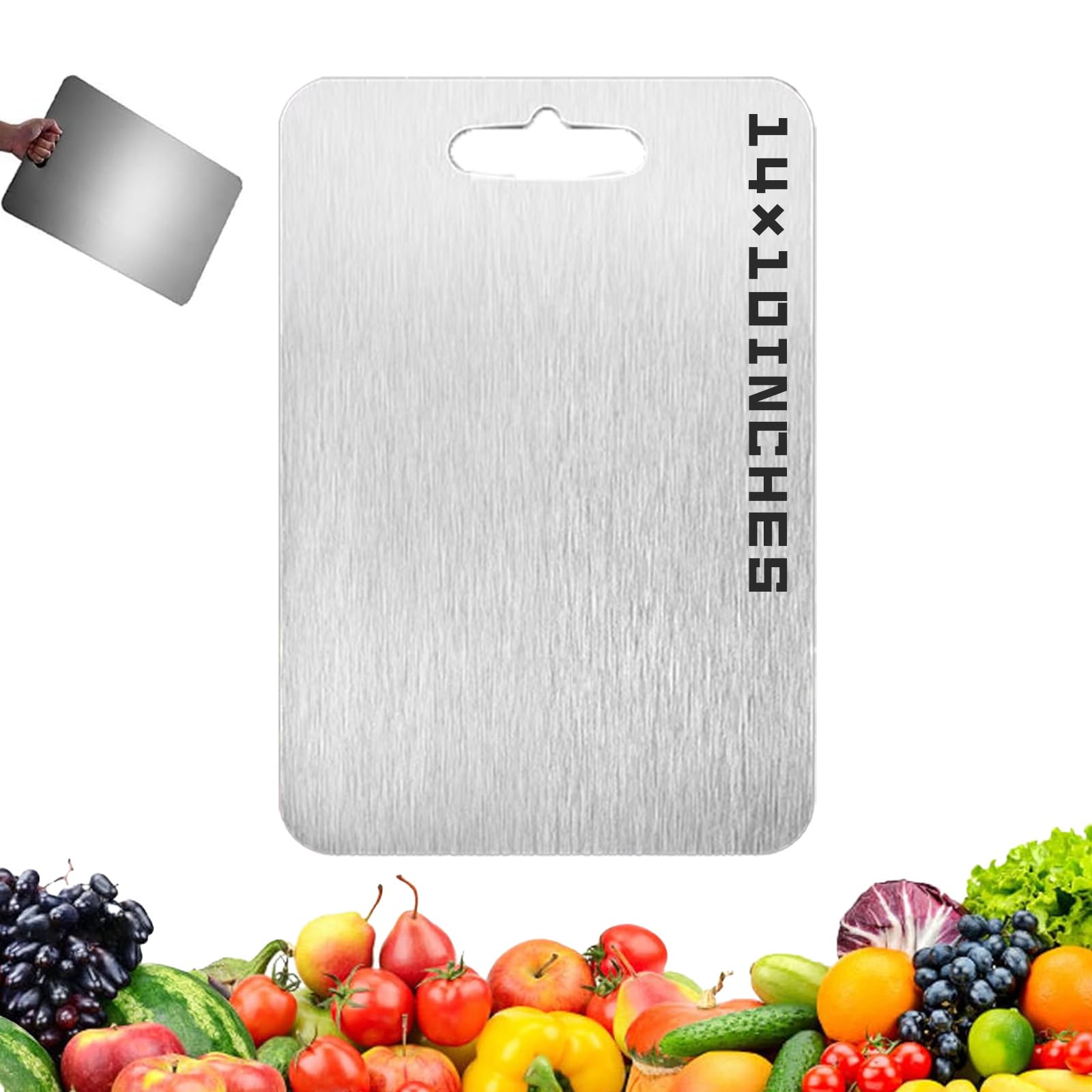 Photo 1 of ***(MINOR DAMAGE/ SEE NOTES FOR DETAILS)***Titanium Cutting Board.100% PureTitanium Cutting Boards For Kitchen.Steel Cutting Boards for Kitchen.Suitable for Kitchen or outdoor Camping TitaniumCutting board (14×10 * 0.08)