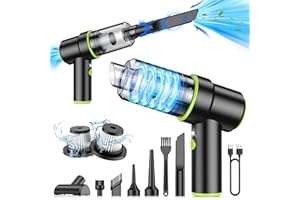 CODN Handheld Car Vacuum Portable Cordless 12000PA, 2 in 1 Handheld Vacuum Cleaner and Air Duster with Multi-Nozzles and LED Light, Mini Hand Held Vacuum Rechargeable for Home, Car, Office, Pet Hair