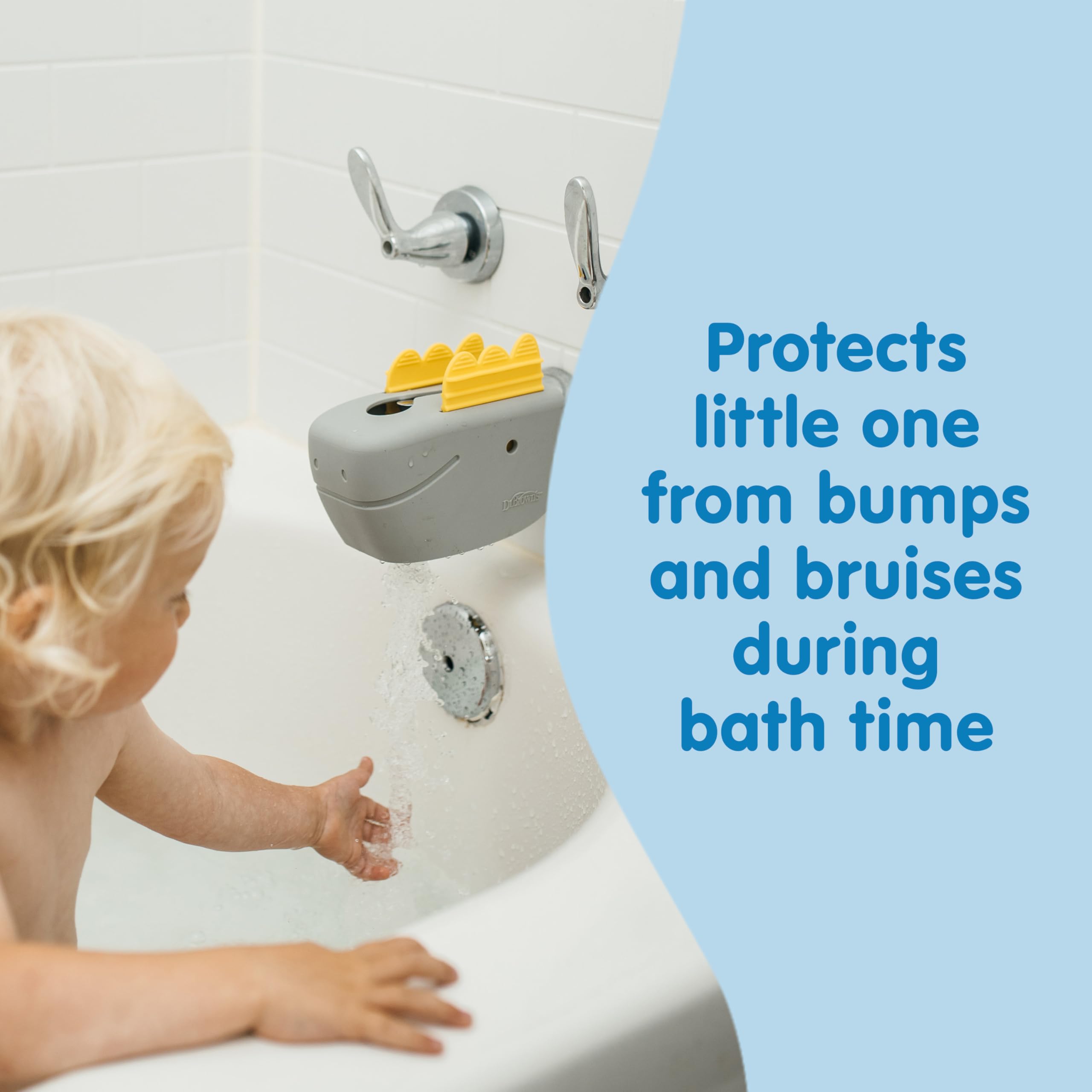 Dr. Brown’s CleanUp Dino-Soft Baby Bath Spout Cover, Soft and Safe on Tub Faucet, Toddler Bathtub Safety for Kids, BPA Free, Certified Plastic Neutral
