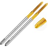 2Pcs 2-56 UNC Spiral Point Thread Tap for Stainless Steel and Metal | 2-56 UNC M2 HSS Right Hand Thread Milling Tap