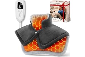 Oripira Heating Pads for Neck and Shoulders and Back, Weighted Electric Heating Pad for Deeper Pain Relief, 6 Heat Settings, 4 Auto-Off, 23" x 17", Birthday Christmas Gifts for Men Women, Grey