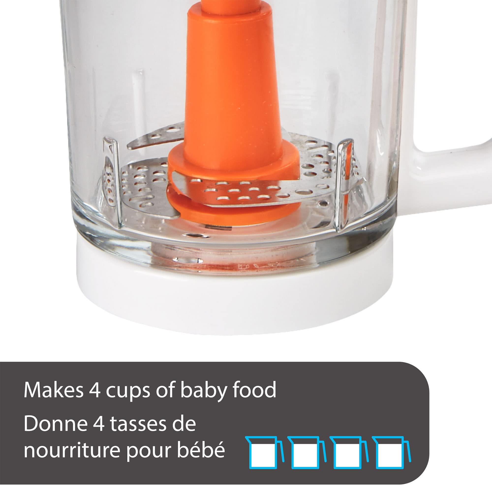 Baby Brezza Glass Baby Food Maker – Cooker and Blender to Steam and Puree Baby Food for Pouches in Glass Bowl - Make Organic Food for Infants and Toddlers – 4 Cup Capacity