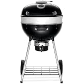 Napoleon PRO22 Professional Charcoal Kettle Grill, Black, Porcelain-Enameled Lid and Bowl, Chrome-Plated Cooking Grid