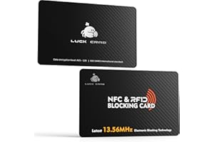 Luckcrab RFID Blocking Cards 2 Pack – Slim SafeCard NFC Wallet Protector for Contactless Credit/Debit Cards & Passports – Anti-Theft RFID Shield for Identity & Data Protection