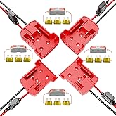 4-Pack Power Wheels Battery Adapter for Milwaukee M18 Battery Adapter- Upgrade Power Tool Drill Battery Converter with Fuses& 12AWG Wire& Wire Terminal& Power Connector for DIY Rc Car Tuck Toy Robotic