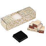 Toptime Wooden Rubber Stamps, 20 Pieces Month and