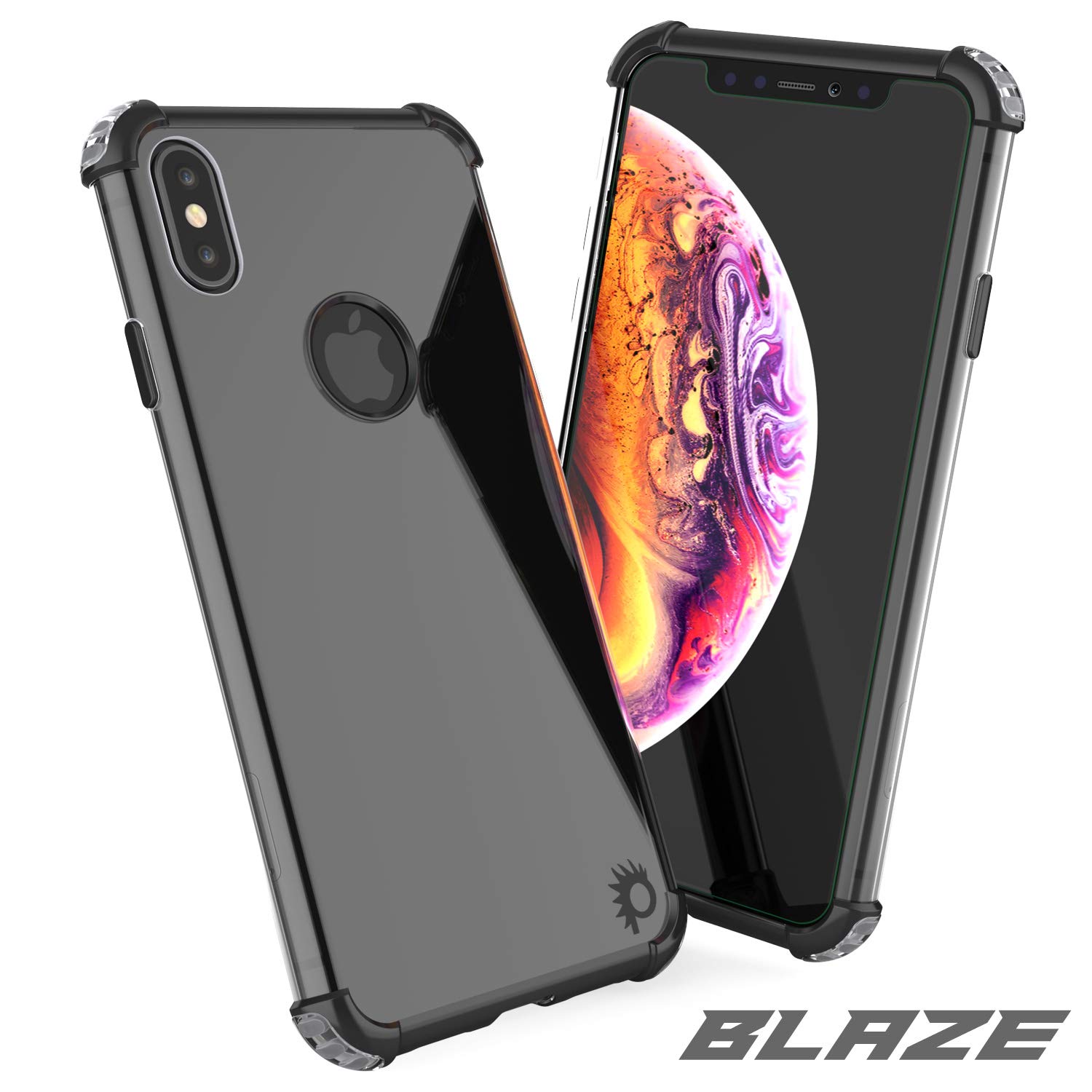 iPhone Xs Max Case, Punkcase [Blaze Series] Protective Cover W/PunkShield Screen Protector [Shockproof] [Slim Fit] Compatible for Apple iPhone Xs Max [Black]