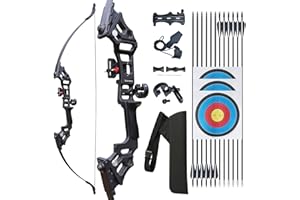 IS-TONGTU Archery Bow Set Recurve Bow and Arrow Adult Set 51" Training Bow Takedown 30 40 50lb Long Bows for Hunting Adult Beginner with 12 Arrows