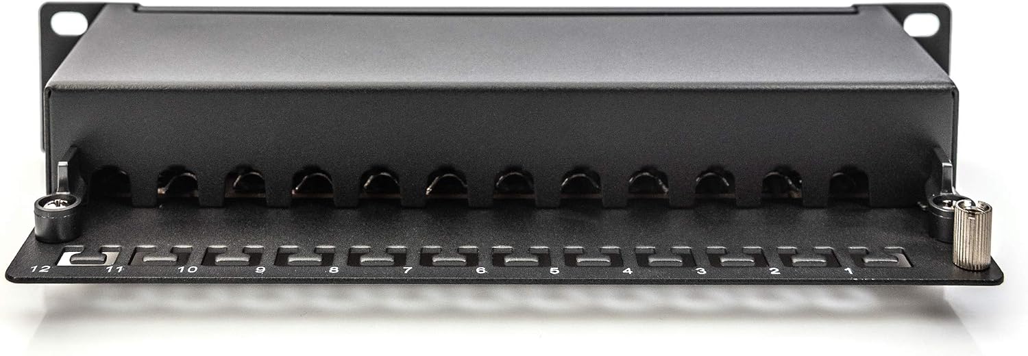 DIGITUS Cat 6A patch panel - 12 ports - RJ45 jacks - 10-inch rack mount 1 rack unit - LSA distribution field - shielded - black - Image 4