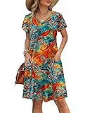 OFEEFAN Womens Summer Dresses 2025 Spring Flowy