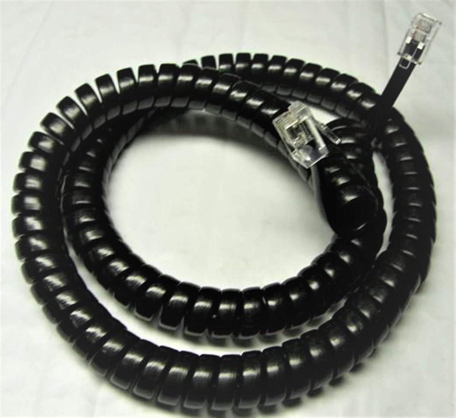 10 Pack of Black Glossy 12 Ft Handset Cords for Yealink IP