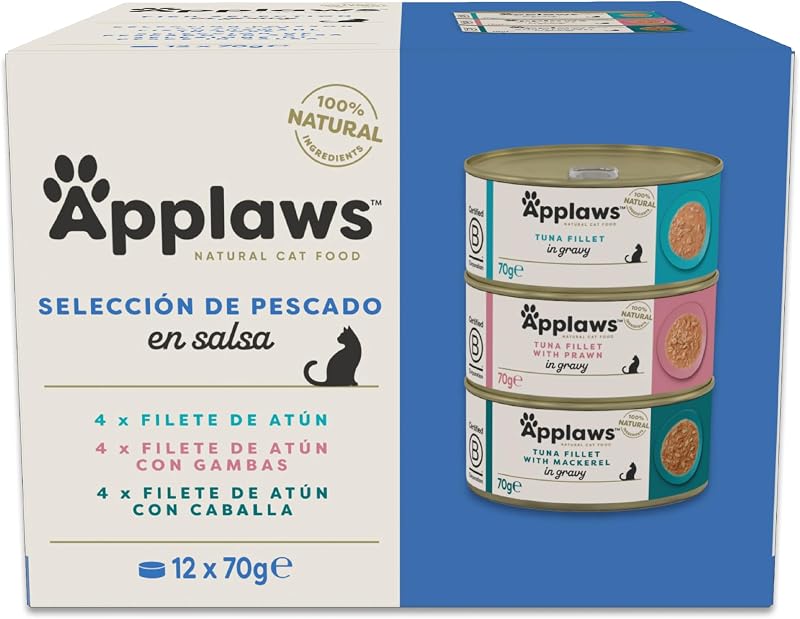 100% Comida Húmida Natural para Gatos Adultos, seleção de Peixe em Molho Multipack, 12 × latas de 70 g