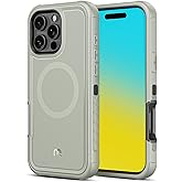 M MYBAT PRO Maverick Series Rogue Edition for iPhone 16 Pro Case,[Compatible with Magsafe],Magnetic Back,Anti-Drop,Shockproof,Heavy Duty Protection,Natural Titanium