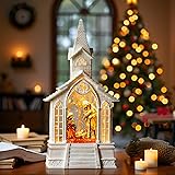 Christmas Snow Globe Lantern Musical Holy Family