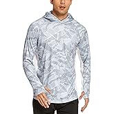 COOrun Men's Hooded Sun Shirts with Mask Fishing Shirts for Men Long Sleeve UPF 50 Rash Guards Cooling Hoodies Hiking Shirts