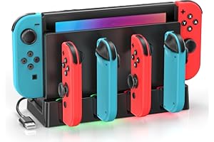 TOKLUCK Switch Charging Dock Station with Charging Cable for Nintendo & OLED Game Console, Joycon Charging Dock for Switch, Must Have Joycon Controller Charger Accessories for Gamer
