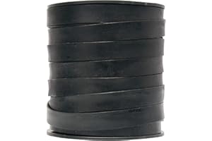 Xsotica-Flat Leather Cords-14 Shades Available- 10.0 MM X 1.0 MM- 1 Yard (Black Natural)