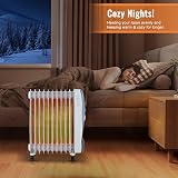 PureMate 2500W Oil Filled Radiator 11 Fin With 3 Heat Settings Timer view 7