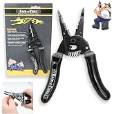 Rack-A-Tiers Croc's Sr. Needle Nose Wire Strippers, Electrician Wire Crimper &amp; Stripper, Wire Stripper Cutter, Ergonomic Glow-in-the-Dark Handles, Wire Insulation Stripper (47000)