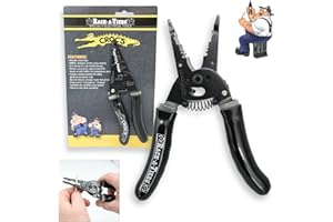 Rack-A-Tiers Croc's Needle Nose Wire Strippers AWG 10-22, Wire Crimper, Heavy Duty, Ergonomic Hand Tool (47000)