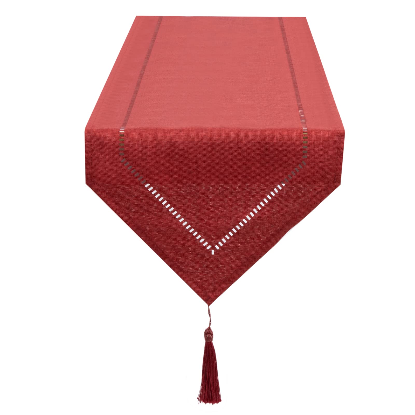 SANLEHAUSE Linen Table Runner - Red, 32 x 180 cm, Modern, Easy-care for Dining & Coffee Table, Restaurant Decoration