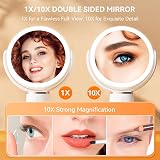 Auxmir 7.5" Double-Sided Magnifying Makeup Mirror with 52 LED Lights view 3
