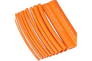 Fineday 6 Sizes Heat Shrink Tubing Kit, 3:1 Ratio Adhesive Lined (1, Orange, 1ft Each Size (0.5ft * 2))