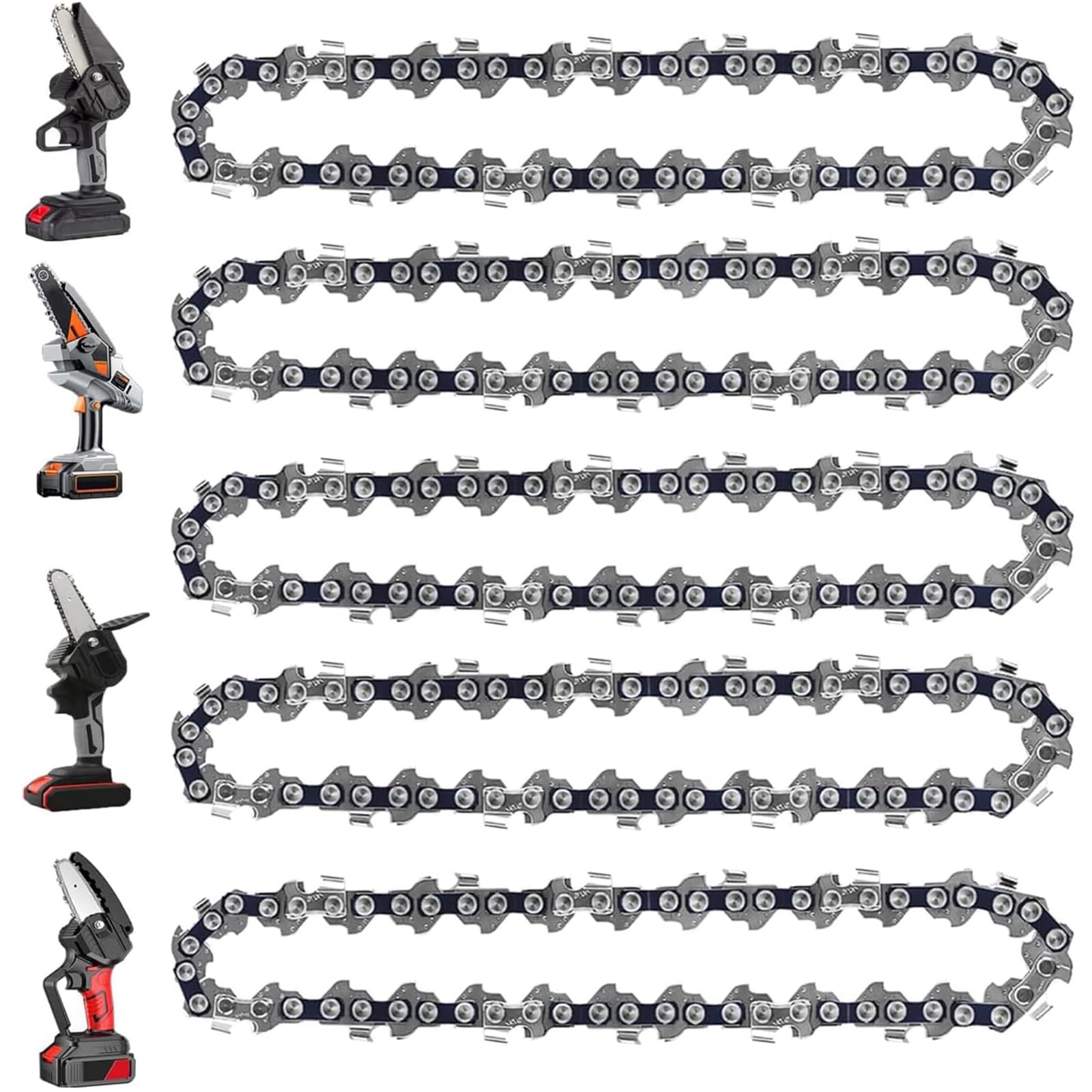 Photo 1 of 5 Pieces 4 Inch Mini Chainsaw Chain for Stihl GTA 26, 4 Inch Replacement Chains for Cordless Electric Portable Mini Chainsaw for Wood Branch Cutting (28 Drive Links)