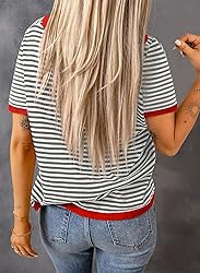Dokotoo Womens Summer Tops Casual Short Sleeve
