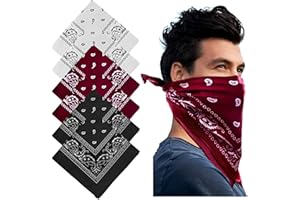 6 PCs Novelty Bandanas Paisley Bandanas Printed Headwrap Scarf Multi-Purpose Double-Sided For Men Womens