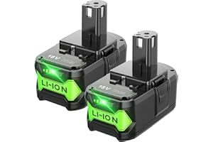 POWTREE Upgraded 8.0Ah 2Packs P108 18V Battery Compatible with Ryobi 18V ONE+ Battery Replacement P108 P102 P103 P104 P105 P107 P109 P122 Cordless Tool Batteries Rapid Rechargeable Batteries with Indicator