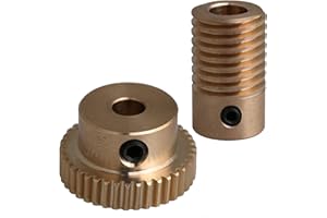 CNBTR 0.5 Modulus Brass Gear Set with 5mm Hole 40 T Turbine Reducer 6mm Hole Screw Reducer