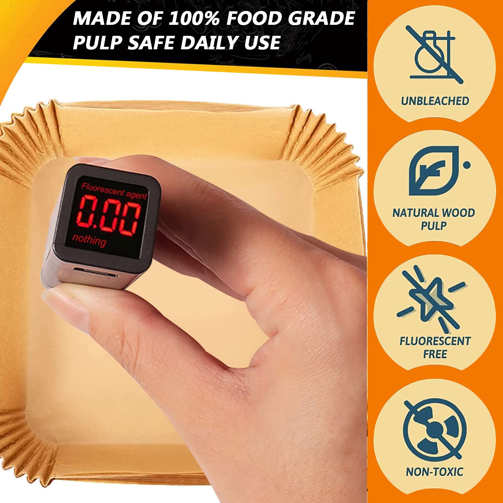 Air Fryer Parchment Paper Liners for COSORI 6Qt and Ninja 5QT AF141, 9 Inch 120Pcs Air Fryer Disposable Paper Liners for 5-8QT Basket, Non-Stick Air Fryer Paper Pads Oil Resistant