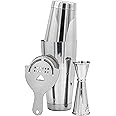 The Art of Craft Professional Cocktail Shaker Set Bartending Kit: Weighted Boston Shaker Tins, Hawthorne Strainer and Japanese Jigger