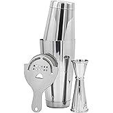 The Art of Craft Professional Cocktail Shaker Set Bartending Kit: Weighted Boston Shaker Tins, Hawthorne Strainer and Japanese Jigger