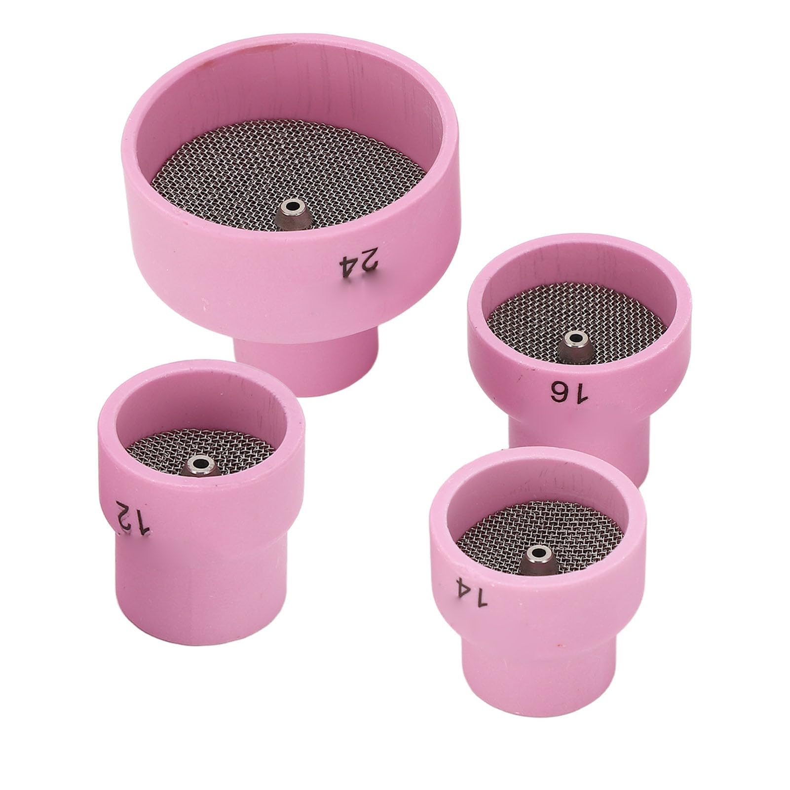 Syrisora 4PCS 1.6mm Welder Cups with Stainless Steel Filter Screen Welding Torch Ceramic Cup for WP9 20 25 17 18 26