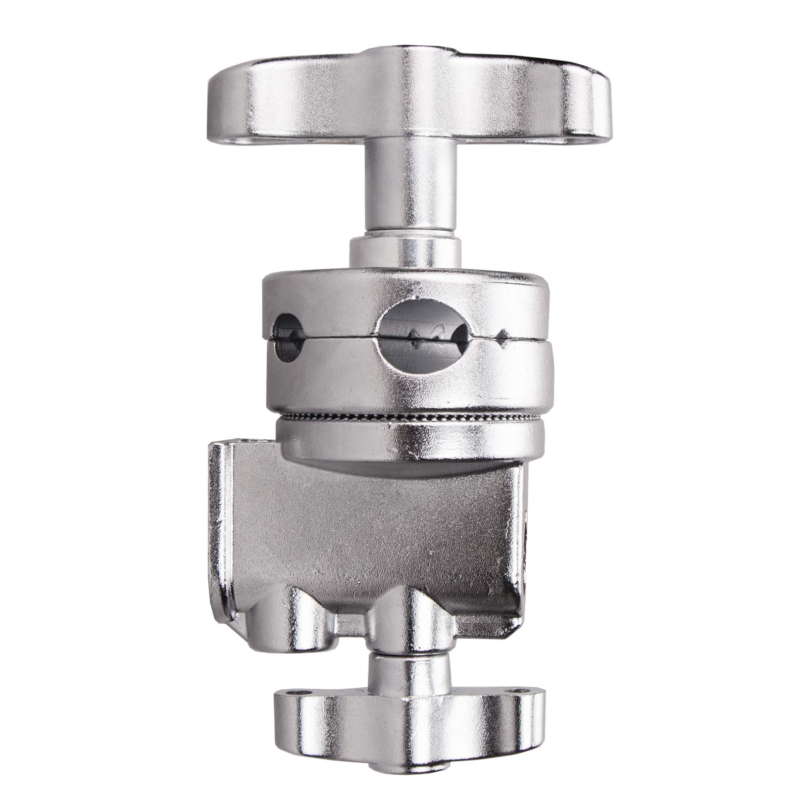 HWAMART Multi Functional Heavy Duty Grip Head for Light Stand, Extension Boom Arm and Accessories, 2.5" Diameter Chrome