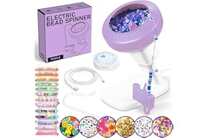 GRACEDUCK Electric Bead Spinner for Bracelet Making Kit, Clay Bead Bracelet Kit Essentials, Bead Spinner Needles Included, Easy Friendship Jewelry Bracelet Making, Applicable for Different Kind of Beads Purple