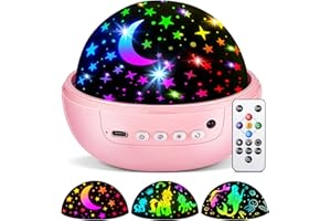 COOLNIGHT Unicorn Night Light Star Projector for Kids, 3 Films+93 Colors Kids Projector Night Light, 360° Rotating Stay All Night, Remote+Dimmable+Timer, Sleep Soother, Gift for Child or Grandchild