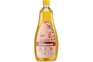 Organic Tattva Cold Pressed Ground Oil for Cooking (1 Litre) - Fresh Peanut Oil - Extracted from Fresh Peanuts - Vitamin E & 