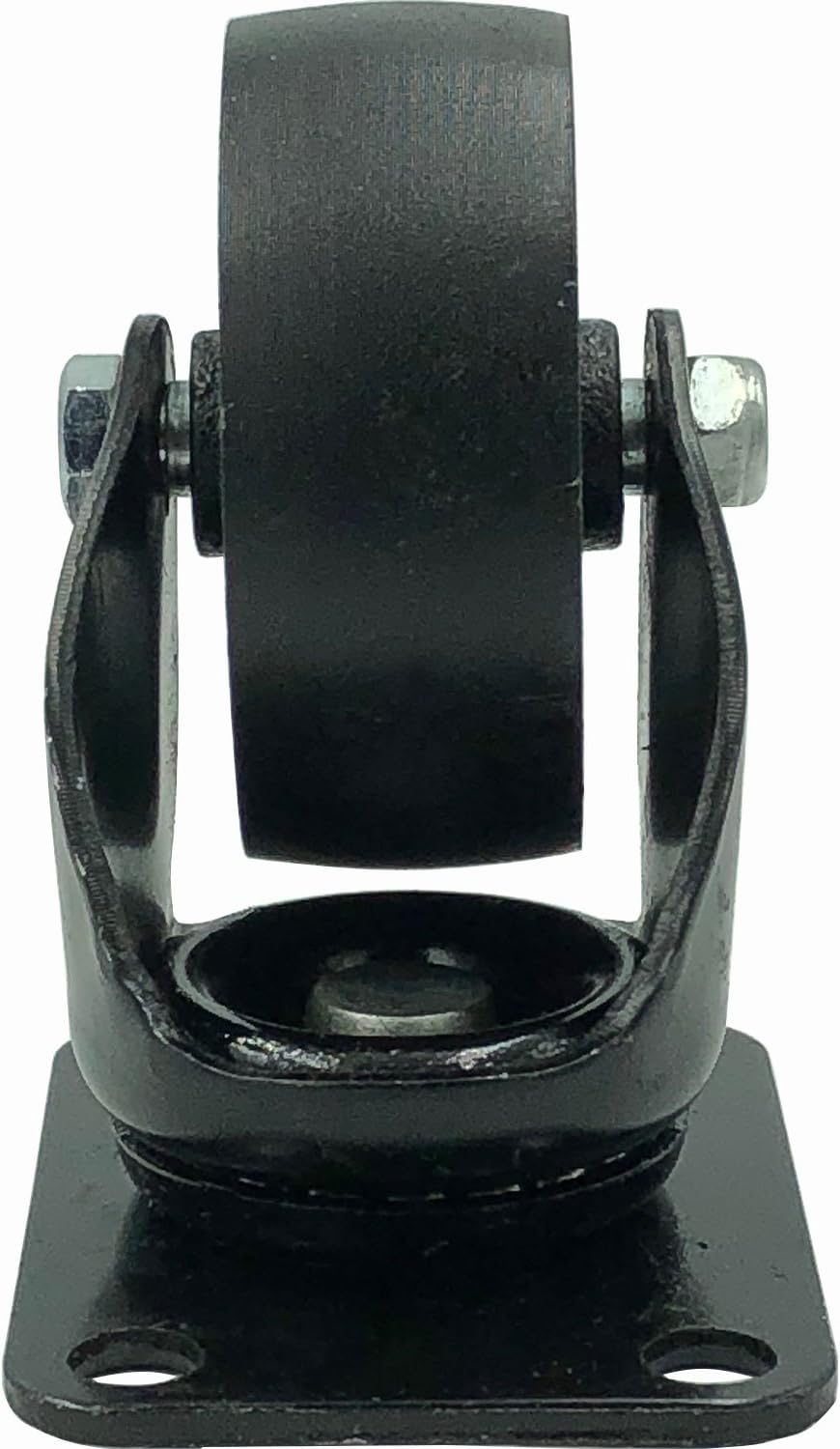 FactorDuty 4 All Black Metal Swivel Plate Caster Wheels w/Brake Lock Heavy Duty High-Gauge Steel (3" Combo): Industrial & Scientific
